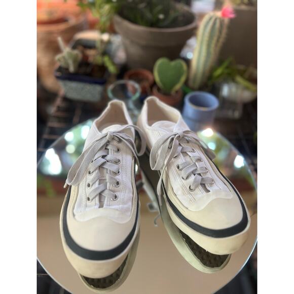 ACNE STUDIOS Blå Kanst Canvas Sneakers - Picture 5 of 9